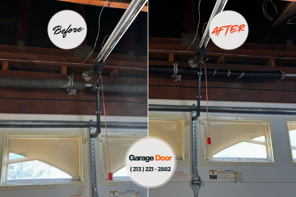Before and after: garage door repair Elmwood, IL